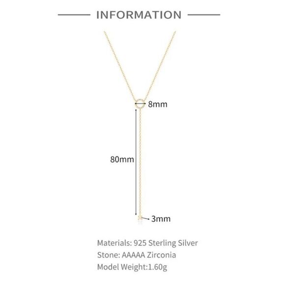 The Gotta Have it Delicate Lariat necklace with cubic zirconia in 925 silver - Picture 6 of 7